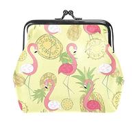 Flamingo Pine - Monederos de Piel sintética para Mujer, minimonedero con Hebilla para niñas