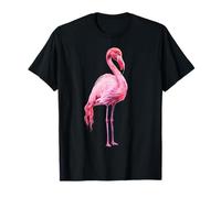 Flamingo Pink Bird Miami Animal Art Plumas Esponjosas Camiseta