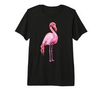 Flamingo Pink Bird Miami Animal Art Plumas Esponjosas Camiseta Premium