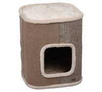 Flamingo Rascador George Beige Para Gatos Con Escondite Y Alfombrilla De Sisal