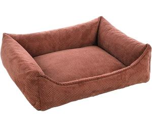 Flamingo Reno Rectangular Dog Bed, Salmon Pink, 80 x 67 x 22 cm, Washable, Removable Cover with Closure, Non-Slip Base