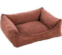 Flamingo Reno Rectangular Salmon Pink Dog Bed - 65 x 50 x 20 cm - Washable - Removable Cover with Closure - Non-Slip Bottom