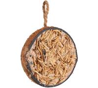 Flamingo Semillas para Pájaros - Medio Coco Relleno con Gusanos 200g - Modelo Natural comedero pájaros Exterior
