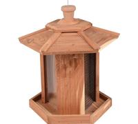 Flamingo SILO ALIMENTADOR para PAJAROS Semillas Y NUECES ARDA Madera DE Cedro 27,5x23x27,5CM