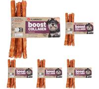 Flamingo Snack Boost - Barritas de Salmón con Colágeno - 12.5 cm, 30 g, ∅ 6 mm - Ideal para Beagle, Bulldog Francés, Schnauzer Miniatura, Cocker Spaniel y Shih Tzu (Paquete de 5)