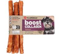 Flamingo Snack Boost - Barritas de Salmón con Colágeno - 12.5 cm, 35 g, ∅ 6 mm - Ideal para Beagle, Bulldog Francés, Schnauzer Miniatura, Cocker Spaniel y Shih Tzu