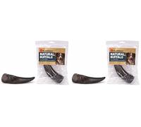 Flamingo Snacks para Perros - Cuerno de búfalo Grande - 400g - Natural - sin Gluten - Rico en minerales (Paquete de 2)