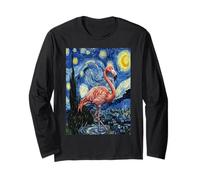 Flamingo Starry Night, Estilo artístico de Van Gogh Manga Larga