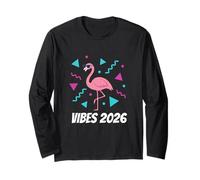 Flamingo Summer Vibes 2026 Amantes de la Playa y vacacionistas Manga Larga