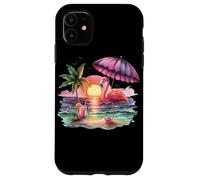 Flamingo Sunset Paradise Bajo El Paraguas Rosa Carcasa para iPhone 11
