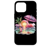 Flamingo Sunset Paradise Bajo El Paraguas Rosa Carcasa para iPhone 16 Pro MAX