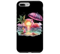 Flamingo Sunset Paradise Bajo El Paraguas Rosa Carcasa para iPhone 7 Plus/8 Plus