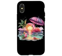 Flamingo Sunset Paradise Bajo El Paraguas Rosa Carcasa para iPhone X/XS