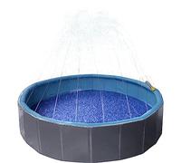 FLAMINGO - Swimming Pool with Water Jet ø 120 x 30 cm Blue and Grey for Dogs