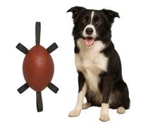 Flamingo Towo Rugby Ball Dog Toy with Ribbons Cognac 21 cm