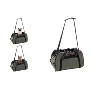 Flamingo Transportín Gato - Perro - Gisel - Bolsa de poliéster con Base Lavable, Tiras Reflectantes y Correa Interna Ajustable