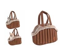 Flamingo Transportín Gato - Perro - Tuke marrón - 41 x 28 x 30 cm - poliéster con relleno de espuma - forro lavable - correa de seguridad
