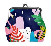Flamingo Tropical Mujeres PU Cuero Monederos Niñas Mini Hebilla Monedero Bolsa