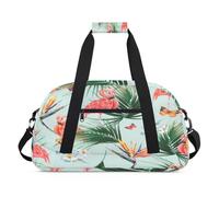 Flamingo Tropical Palm Flower - Bolsa de lona deportiva para mujeres y hombres, bolsa de viaje para el gimnasio de 24 litros, para niños y niñas, color, 24 L, Organizador de bolsas