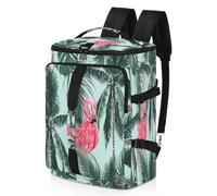 Flamingo Tropical Palm - Mochila deportiva para hombres y mujeres, bolsa de fin de semana de flamenco con compartimento para zapatos, bolsa de noche de 47.5 L para deportes, gimnasio, viajes, color,