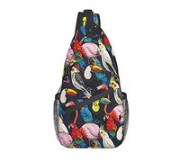 Flamingo Tropical Wildlife Crossbody Chest Bag, Bandolera, Mochila de senderismo al aire libre de fin de semana, adecuada para hombres y mujeres