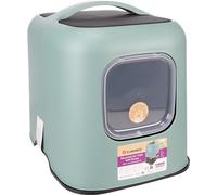 Flamingo Trudy Cat Litter Box 38.5 x 51 x 44.5 cm with Removable Lid with Handle and Litter Scoop Included Verde