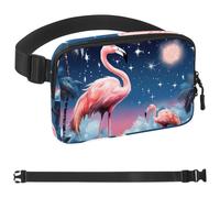 Flamingo under the Coconut Tree-813 - Riñonera de estilo unisex: riñoneras de moda, bolsas cruzadas deportivas delgadas a la moda para correr, senderismo, senderismo, mujer, hombre, multicolor, 1.5 x