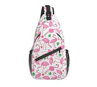 Flamingo Unisex Sling Bag Casual Crossbody Hombro Mochila Chest Daypack para Hombres Mujeres Viajes Deporte Senderismo Gimnasio