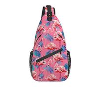 Flamingo Unisex Sling Bag Casual Crossbody Hombro Mochila Chest Daypack para Hombres Mujeres Viajes Deporte Senderismo Gimnasio