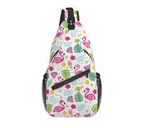 Flamingo Unisex Sling Bag Casual Crossbody Hombro Mochila Chest Daypack para Hombres Mujeres Viajes Deporte Senderismo Gimnasio