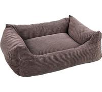 Flamingo Velluto Brown Bed for Dogs and Cats - 100 x 80 x 25 cm - Washable - Non-Slip Bottom - Removable Cover for Sleeping Places Soft and Comfortable