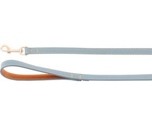 Flamingo Virginia Dog Lead Light Blue 130 cm 15 mm - The Carabiner has a Matt Gold Finish - with Ring for Accessories