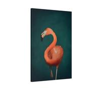 Flamingo Wall Art Canvas Print - Pink and Green Maximalist Home Decor 24x36inch 60x90cm (Vertical) / 1.25inch 3.175cm