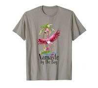 Flamingo Yoga Namaste by The Bay Palm Trees Beach Vibes Camiseta