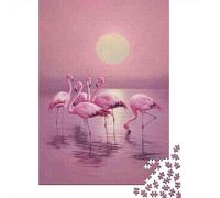 FlamingoFlock Rompecabezas para Adultos PinkSunset 1000 Piezas de Papel Reciclado para Adultos Juego Educativo para Relajarse 70x50cm/1000pcs
