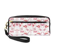 Flamingos - Bolsa de cosméticos pequeña, portátil, bonita bolsa de maquillaje para mujer, bolsa organizadora de brochas de maquillaje, Black, Talla única, Neceser de maquillaje