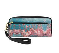 Flamingos - Bolsa de maquillaje de viaje para mujer, bolsa de maquillaje portátil, organizador de accesorios, Black, Talla única, Neceser de maquillaje