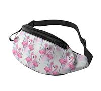 Flamingos Kiss Love Sports - Riñonera cruzada con correa ajustable para senderismo, caminar y trotar, imagen