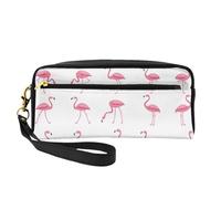 Flamingos On White - Bolsa de maquillaje de viaje, bolsa de maquillaje para mujer, estuche organizador de maquillaje, artículos esenciales de viaje, Black, Talla única, Neceser de maquillaje
