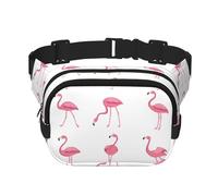 Flamingos On White - Riñonera unisex de moda, elegantes para entrenamientos, correr, viajar y senderismo, Black, Talla única