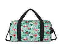 Flamingos Tropic Flower - Bolsa deportiva con compartimento para zapatos, bolsa de fin de semana, bolsa de viaje para el gimnasio, organizador de equipaje para mujeres, hombres, niños y niñas