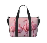 Flamingos1 - Bolsa de fin de semana con estampado, bolsa de gimnasio, bolsa de hospital, bolsa de viaje personal, color negro, talla única, color negro, talla única, Black, Talla única