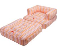 Flamingueo Colchoneta piscina multiposición rayas pvc rosa