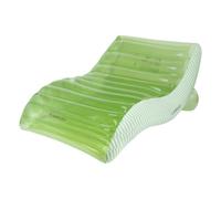 Flamingueo Colchoneta Piscina - Tumbona Hinchable - con Posavasos - PVC Resistente - Diseño Rayas - Válvula Doble - Verde