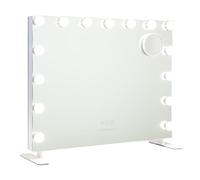 Flamingueo Espejo Maquillaje con Luz - 14 LED - 3 Modos de Luz - Intensidad Ajustable - Control Táctil - Puerto USB - Espejo Aumento Incluido - Vanity Mirror - Blanco - 58x15x51cm