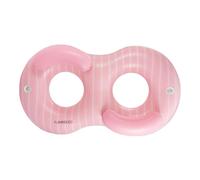 Flamingueo Flotador Doble Gigante - Colchoneta Piscina - Forma Donut - 2 Posavasos - Doble Válvula - PVC Resistente - Rosa
