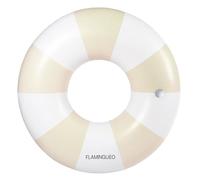 Flamingueo Flotador Gigante - para Playa y Piscina - con Posavasos - Forma Donut - PVC Resistente - Doble Válvula - Diseño Bicolor - Beige Claro