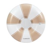 Flamingueo Flotador Gigante - para Playa y Piscina - con Posavasos - Forma Donut - PVC Resistente - Doble Válvula - Diseño Bicolor - Beige