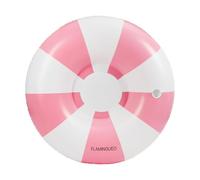 Flamingueo Flotador Gigante - para Playa y Piscina - con Posavasos - Forma Donut - PVC Resistente - Doble Válvula - Diseño Bicolor - Rosa