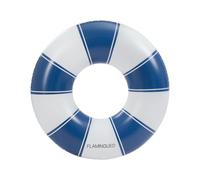 Flamingueo Flotador Gigante - para Playa y Piscina - Forma Donut - PVC Resistente - Doble Válvula - Diseño Bicolor - Azul y Blanco